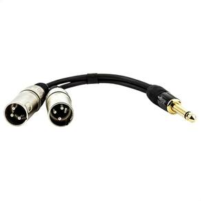 Cabo Adaptador P10 Mono Para 2 Xlr Macho - 80 Cm