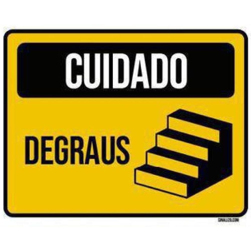 Kit 3 Placas Cuidado Degraus