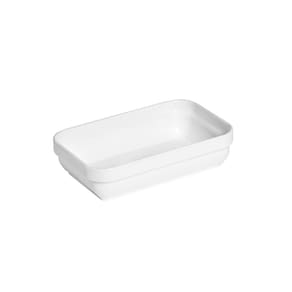 Travessa Cheff Retangular 250ml Branca Em Policarbonato Linha Profissional Cook Vem