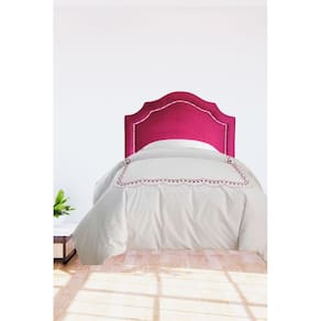 Cabeceira Para Cama Box Solteiro Veludo Vinho com Tacha Prata