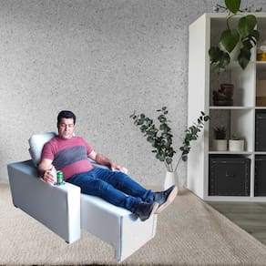 Poltrona Imperial Com Assento Retratil Eletrica Suede Conforto Modernidade e Requinte Bege Claro