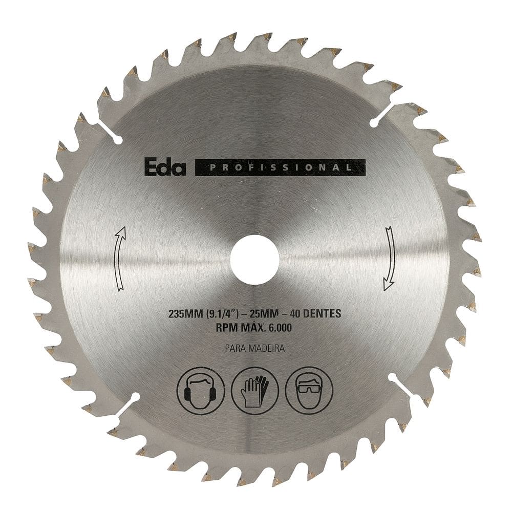 Serra Circular Com Vidia Para Madeira 9.1/4`` X 40 D Furo 25 Mm -Eda