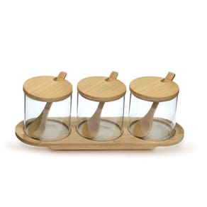 Jogo De Porta Condimentos Em Vidro Borossilicato Com 3 Potes 330ml Mimo Style