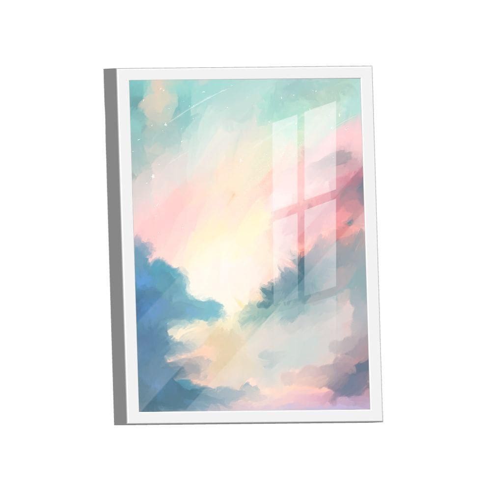 Quadro Abstrato Branco Rosa -- Br Artes