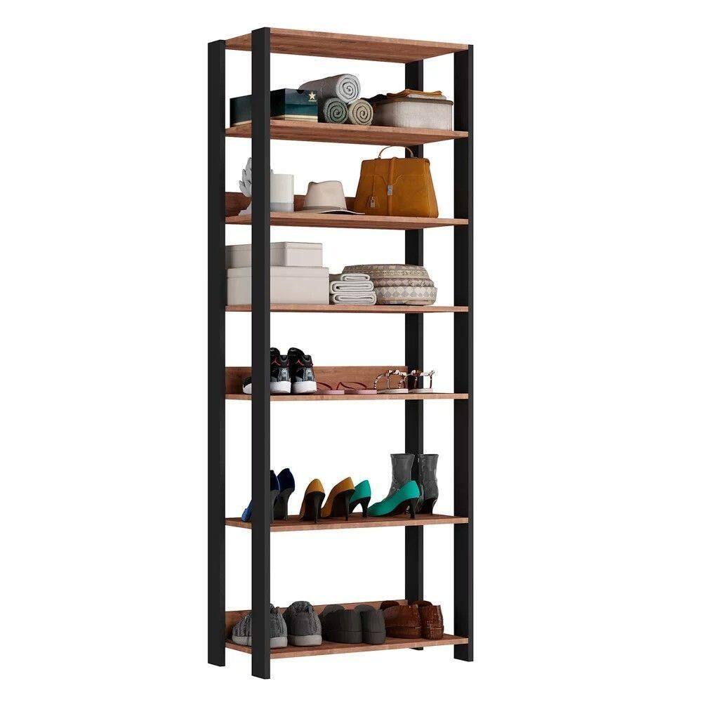 Estante Multiuso Com Prateleiras Industrial F04 Preto/solanum