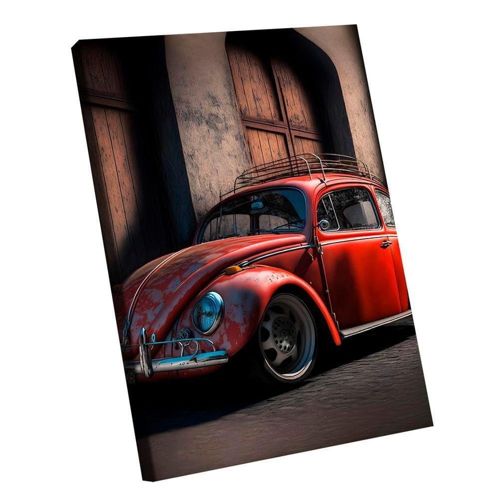 Quadro Fusca Vermelho Intenso -- Br Artes