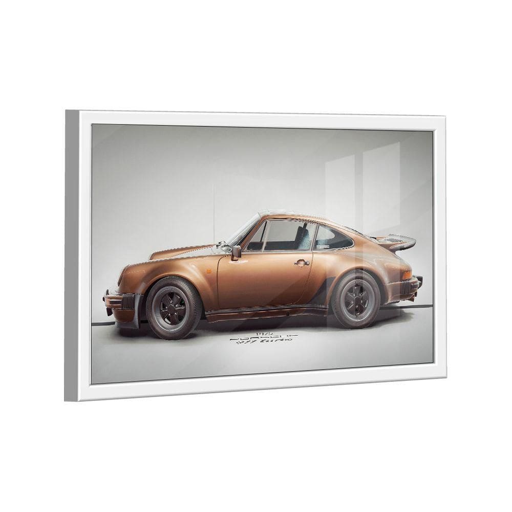 Quadro Porsche 911 Gold Lado -- Br Artes