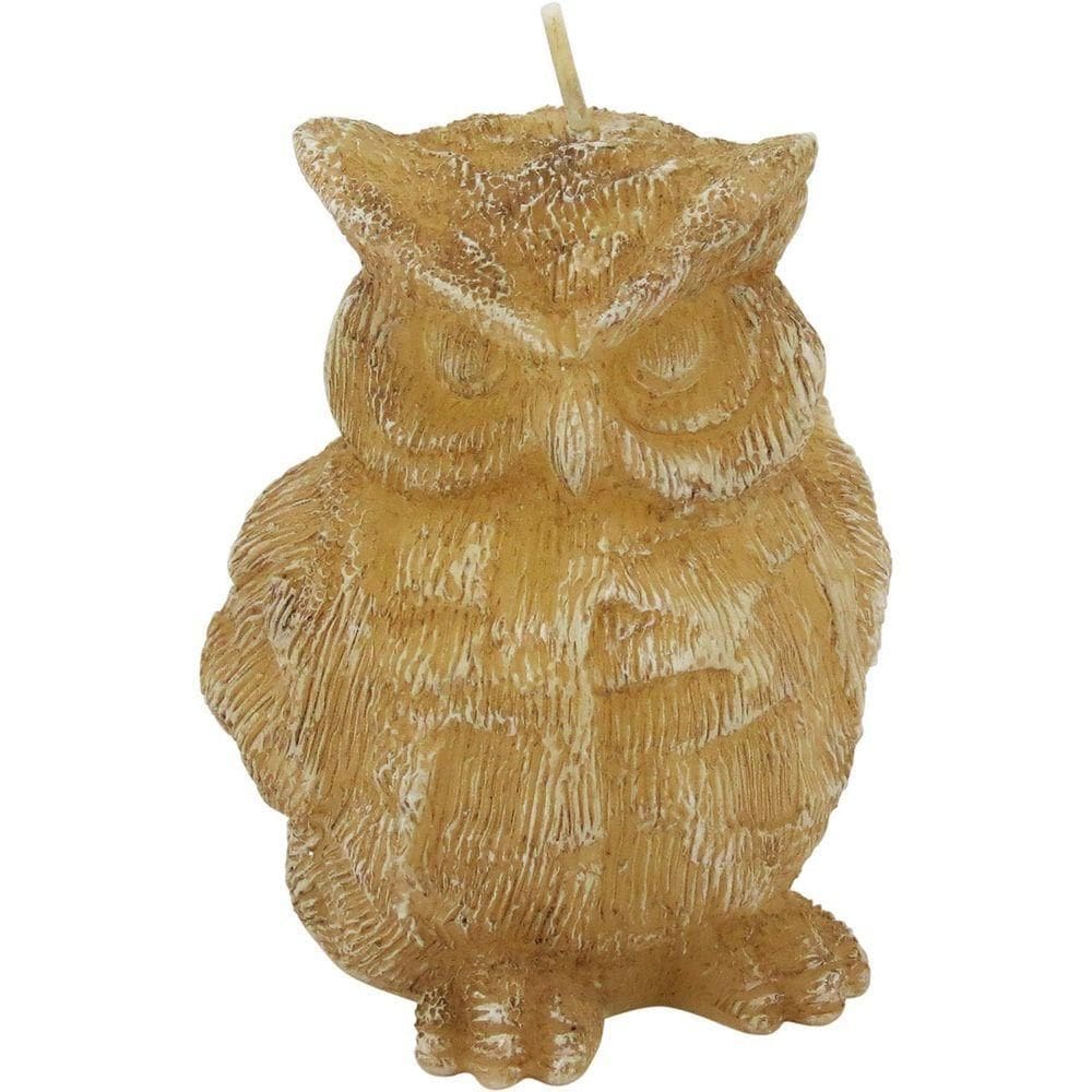 Candles Vela 9X7X7Cm Parafina Bege Coruja