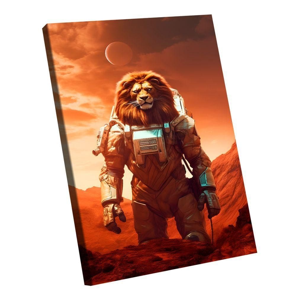 Quadro Leão Astronauta -- Br Artes