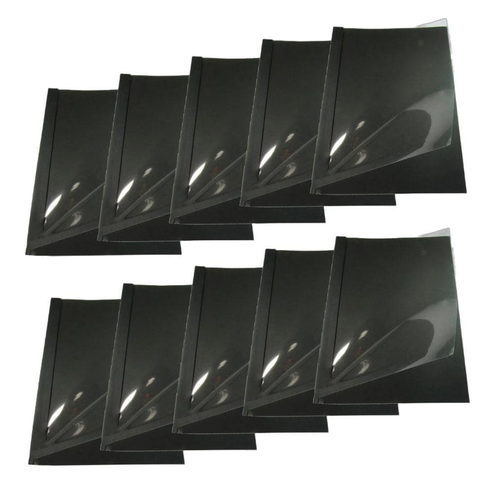 Kit 10 Capas Encadernação Térmica Até 250 Folhas A4 Preta
