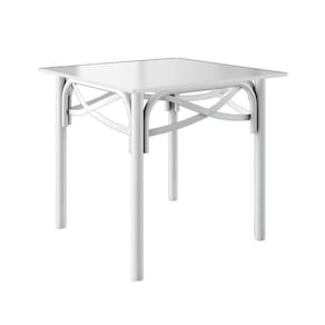 Mesa De Jantar Katrina Branca Quadrada Tampo De Madeira 90 Cm Asturias - Cor: Branco