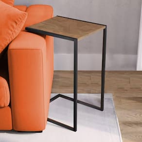 Mesa Lateral Industrial Steel Preta E Imbuia - Cor: Preto