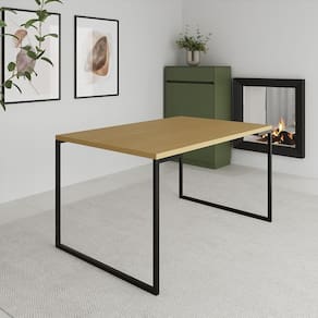 Mesa Industrial Jantar 137x90cm Canela Manchester - Cor: Marrom