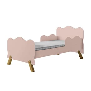 Cama Infantil Nuvem Rosa Com Proteção Lateral E Colchão