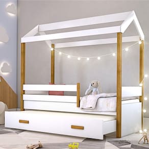 Bicama Montessori Exclusiv Solteiro C/ Fio De Luz E Colchão