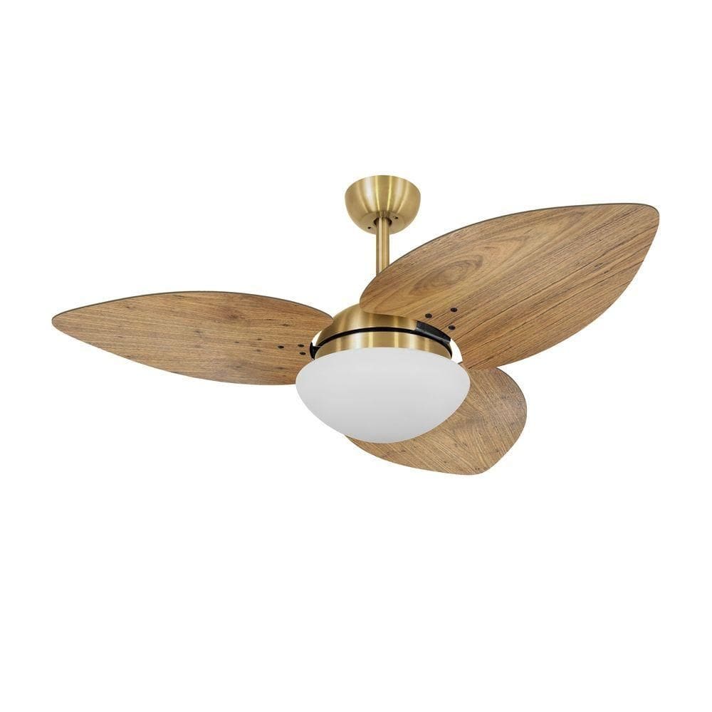 Ventilador De Teto Dormamu Dourado 3 Pás Rádica Freijó 127v