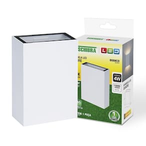 Arandela Led Taschibra Quadre Slim Ip65 Branca Bivolt 3000k Luz Quente