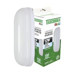 Arandela Tartaruga Led Taschibra Force 12w Ip65 Branca Bivolt 6500k Luz Fria