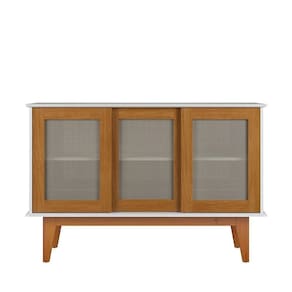 Aparador Buffet Detroit 3 Portas Branco/Nature - Tebarrot