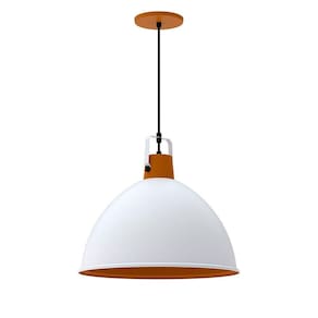 Lustre Pendente Taschibra Factory Cúpula G E27 Bivolt Branco Fosco