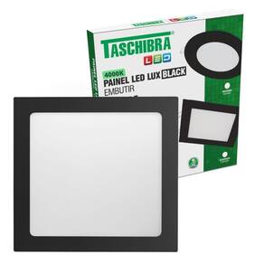 Painel De Led Quadrado Embutir 24w Preto Bivolt Taschibra 4000k Luz Neutra