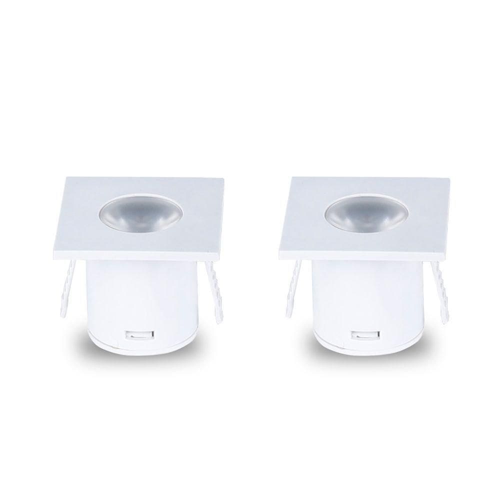 Kit 2 Spot Para Móvel Taschibra Pik Led Quadrado Branco Bivolt 3000k Luz Quente