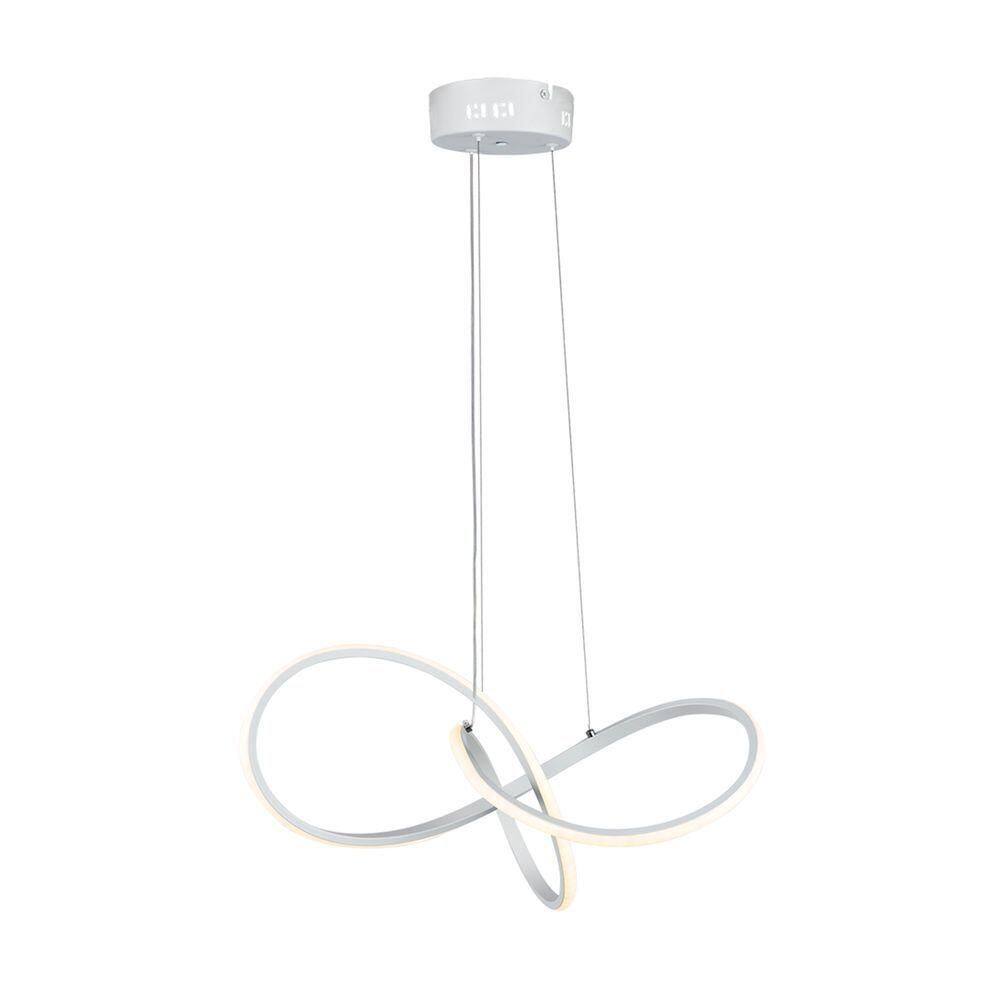 Lustre Pendente Taschibra Design Tóquio 30w Led 45cm Luz Quente 3000k Bivolt Branco