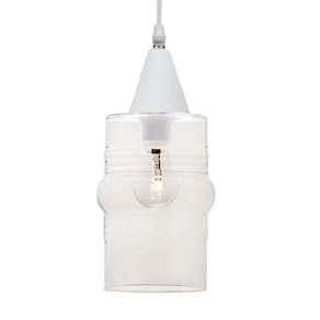 Lustre Pendente Taschibra Ali Liso E27 Transparente Bivolt Branco