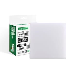 Painel De Led Taschibra Frameless Quadrado Embutir 24w Bivolt 6500k Luz Fria
