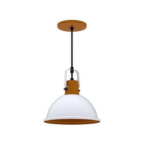 Lustre Pendente Taschibra Factory Cúpula P E27 Bivolt Branco Fosco