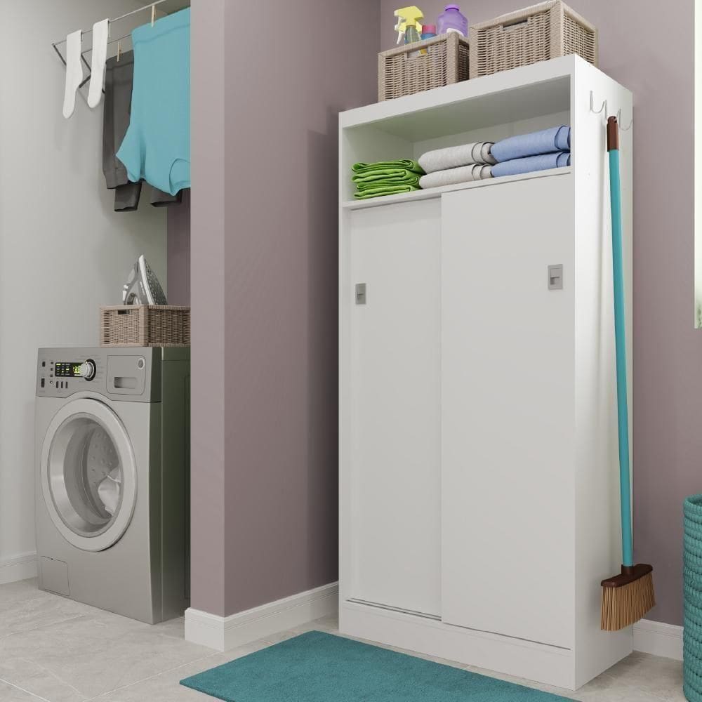 Armário Utilitário Organizador 2 Portas Branco Carraro