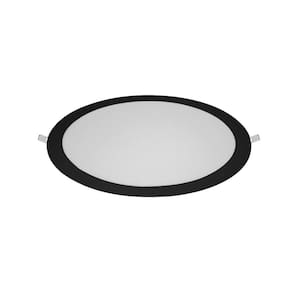 Painel De Led Blumenau Redondo Embutir 24w Bivolt Preto 6500k Luz Fria
