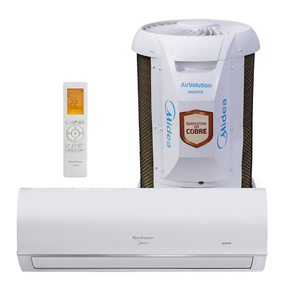 Ar Condicionado Split Hi Wall Inverter Springer Midea 18000 Btus Frio Airvolution Connect 220v