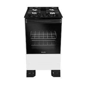 Fogão 4 Bocas a Gás Mueller MFV4BF Mesa de Vidro Acendimento Automático Branco Bivolt