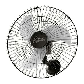 Ventilador Parede 60cm Oscilante Bivolt Maxi Premium com 3 Pás 170w Grade de Aço
