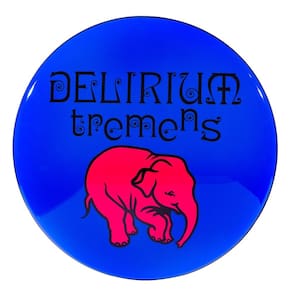 Luminoso de Parede Cerveja Delirium Tremens Azul Retrô Vintage para Bar, Garagem, Churrasqueira