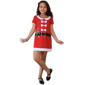Vestido Infantil Temático Natal Mamãe Noel Tamanho 1 ao 12