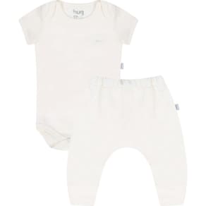 Conjunto de Body Hug Curto Com Calça Saruel Off White