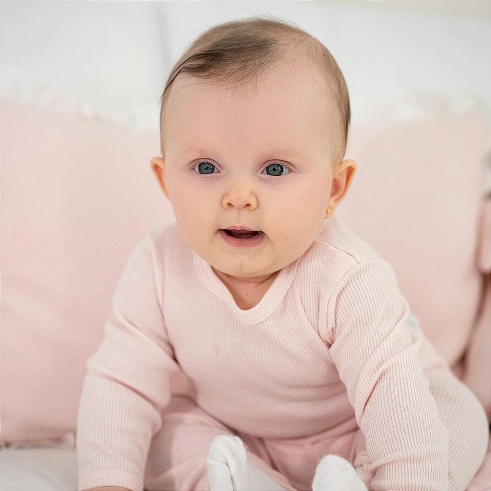 Conjunto de Body Hug Longo Canelado Rosa