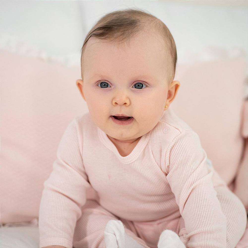 Conjunto de Body Hug Longo Canelado Rosa