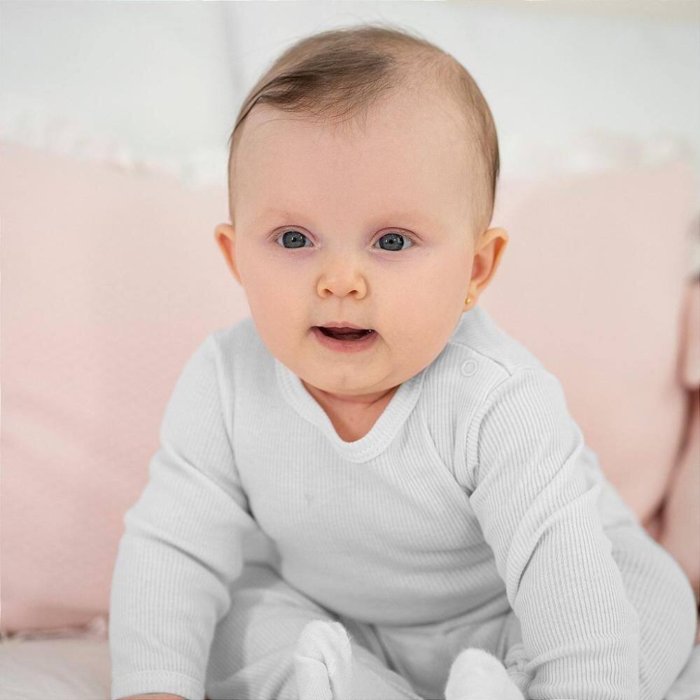 Conjunto de Body Hug Longo Canelado Branco