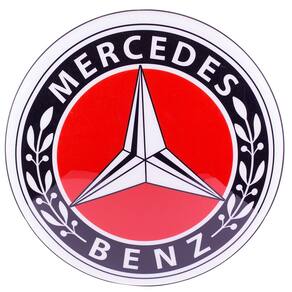 Luminoso de Parede Mercedes Vermelho Marcas de Carro Retrô Vintage P/ Bar, Garagem, Oficina Mecânica