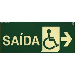Placa Fotoluminescente S16-D Saída Acessível à Direita