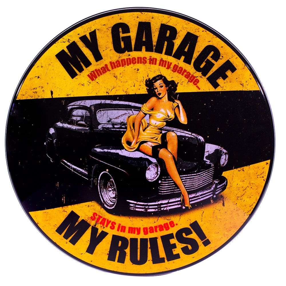Luminoso de Parede My Rules Carros Retrô Vintage para Bar, Garagem, Churrasqueira, Espaço Gourmet