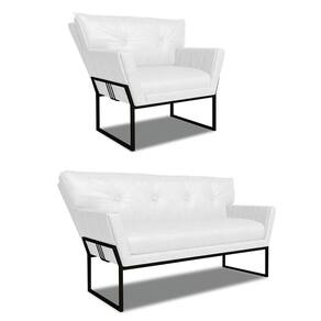 Namoradeira e Poltrona Industrial Pto Anitta Sintético PU Branco D03 - D`Rossi