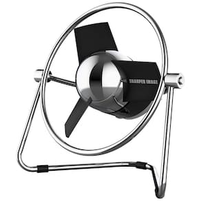 Ventilador de Mesa com 2 Velocidades, 110V, SHARPER IMAGE FA1 0092 06, Preto Cromado