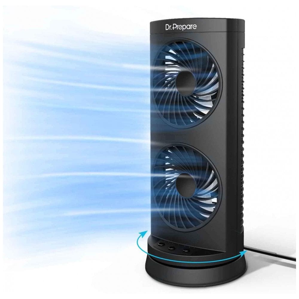 Ventilador de Torre Dr. s, Lâmina, 3 Velocidades, Silencioso, 16W, 110v, DR.PREPARE, Preto