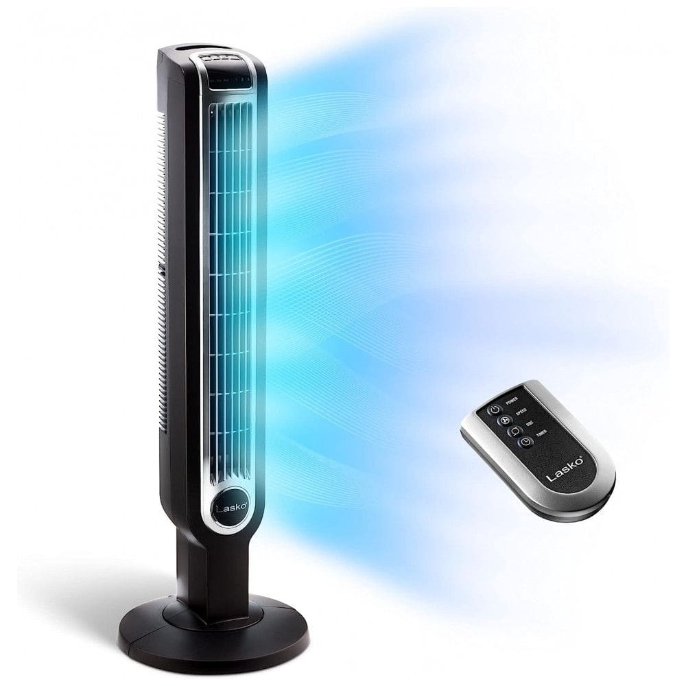 Ventilador de Torre 3 Velocidades, com Controle Remoto e Display LED, Silencioso, 110V 36W, LASKO 2511, Preto