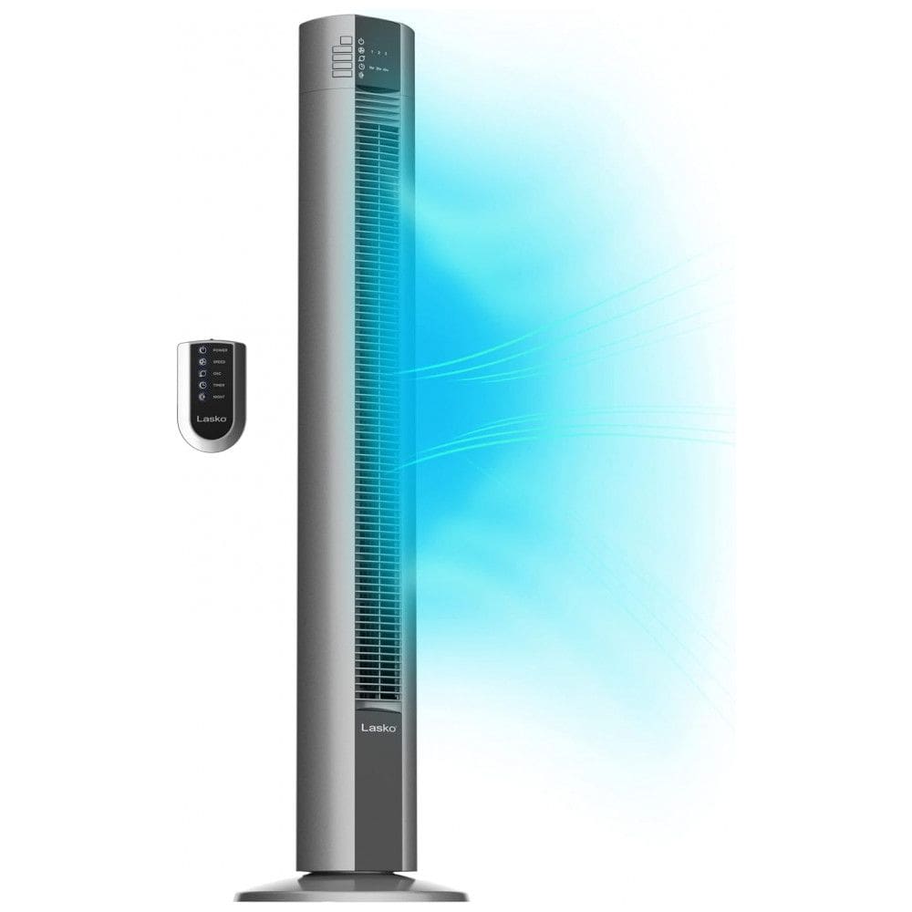 Ventilador de Torre com 3 Velocidades, Controle Remoto e Temporizador, 110V 53W, Lasko T48314, Cinza