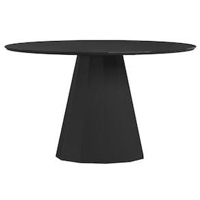 Mesa De Jantar 135x135 Cm Isis Com Vidro Preto - New Ceval